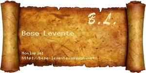 Bese Levente névjegykártya